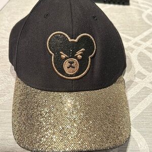 NYC MLB Bear Embroidered cap Gold and black- one size adjustable
